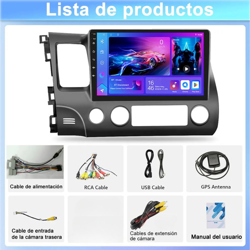Estéreo Pantalla Táctil 9 Y 10 Pulgadas Multimedia Android Negro