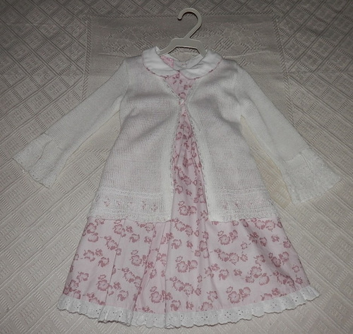 Conjunto Vestido Forrado Y Saquito Hilo-niña 3 Años