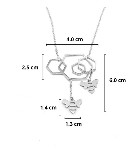 Dije Abejas En Colmena Collar Acero Inoxidable Mujer Hombre