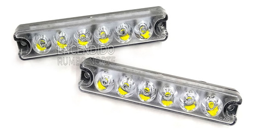 Juego Faros Led Flash 12v / 24v Con Destello Secuencial Cr