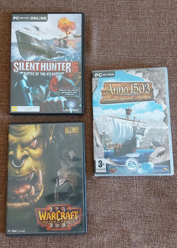 Lote Jogo P/ Pc - Warcraft Iii - Anno 1503 - Silent Hunter 5