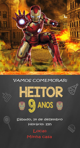 Convite Virtual Homem De Ferro