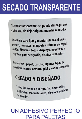 Adhesivo En Spray Reposicionable 420 Ml. 14.2 Oz. 1 Frasco Transparente