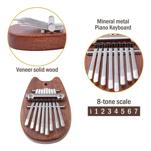 Mini Piano Polegar Kalimba Madeira Com Música Marimba