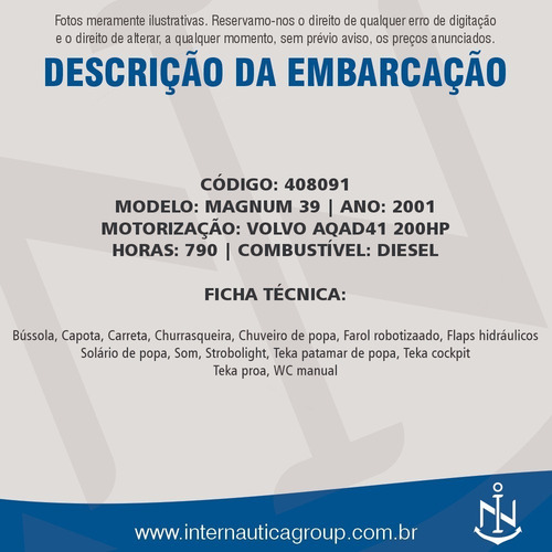 Imagem 2 de 9 de Magnum 29 2001 Intermarine Couga Cigarrete Scarab