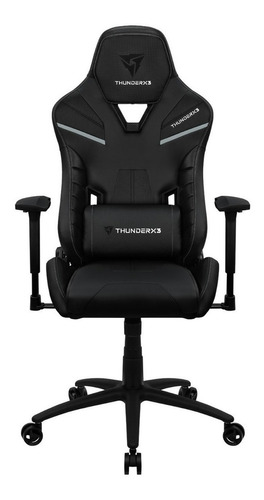 Silla de escritorio ThunderX3 TC5 gamer ergonómica  all black con tapizado de cuero sintético