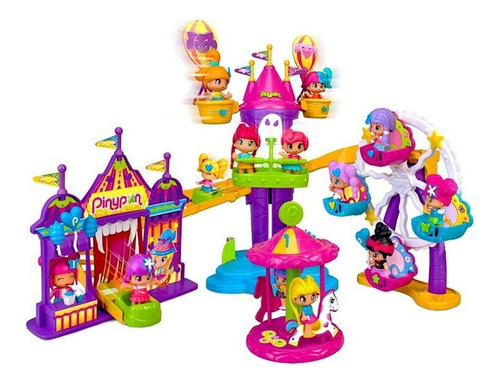 Playset Pinypon Parque De  5 Atracciones Figuras Muñecos 