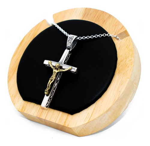 Cruz De Plata Fina 925 Con Cristo + Cadena M5 - Neko Rings