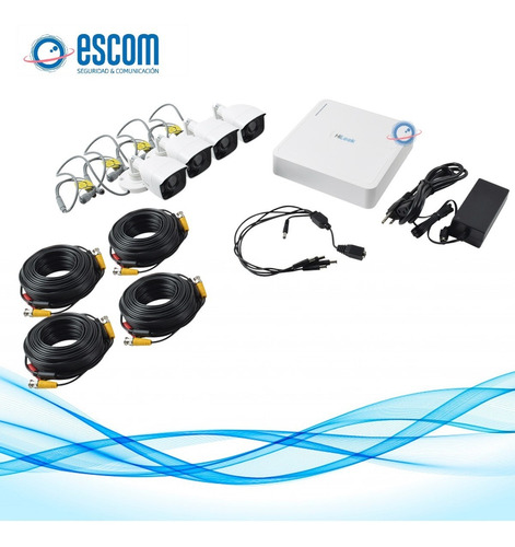 Imagen 4 de 6 de Kit Hd Videovigilancia 4 Camaras Dvr 4 Nube Hilook Cctv