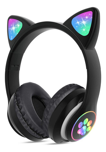 Diadema Audifonos Orejas De Gato Bluetooths 5.1 Led Ninos