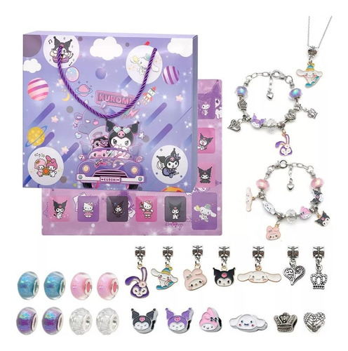 Diy Pulsera Hacer Kit Kuromi Niños Pulsera De Abalorios 24pz
