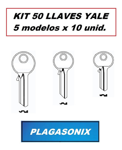 Imagen 3 de 8 de Llaves Virgenes Tipo Yale 50 Unid. Surtido 5 Mod. X 10 Unid.