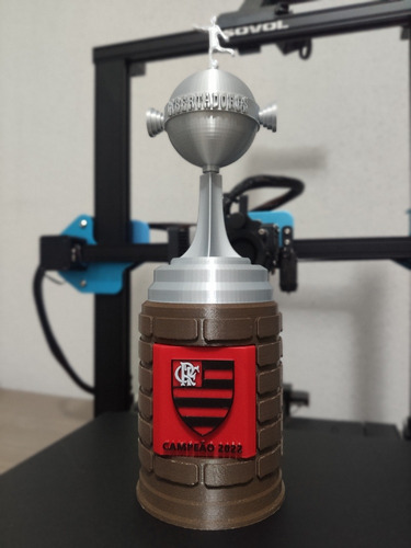 Mini Taça Libertadores 2022 Customizada Flamengo 32 Cm