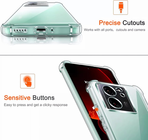 Funda Acrigel Airbag Rígido Para Xiaomi 13t Pro Transparente Acrigel Reforzado