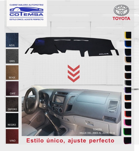 Cubretablero Aut. (colores) Toyota Hilux 2003 Al 2015 T7-g