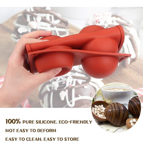 Molde De Silicona Para Bomba De Chocolate Caliente 3 Pzs
