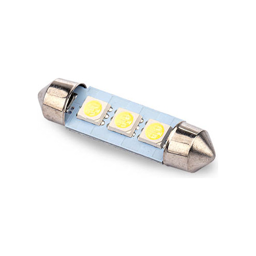 Par Lâmpada Led Torpedo 6000k 3 Leds Smd 39mm 12v Tarponn
