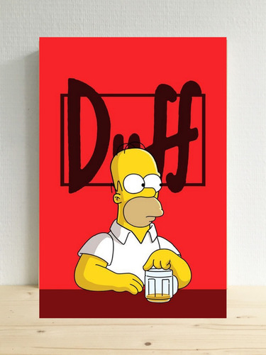 Los Simpson Duff Homero Cuadro 20x30cm Regalo Poster