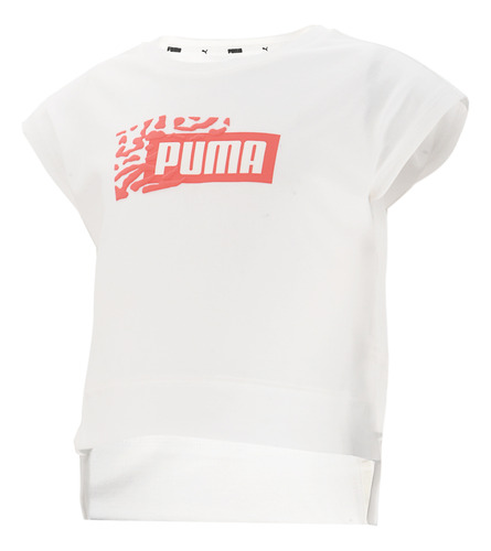 Remera Puma Alpha Style Niña En Blanco