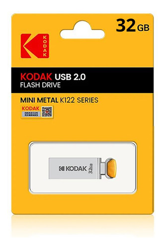 Kodak Memoria Usb Drive  2.0 K122 32gb 30mb/s Plateado