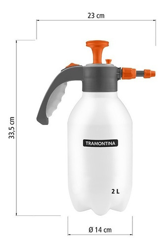 Imagen 2 de 6 de Pulverizador Fumigador Manual Tramontina 2 Litros Jardinería