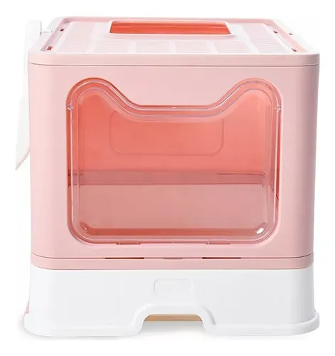 Arenero Cerrado Para Gato Bandeja Sanitaria Antiolor + Pala Color Rosa