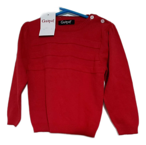 Buzo Sweater Niña 4 Rojo De Guapa (nuevo), Cataleya 