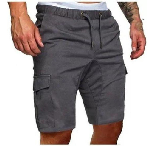 Bermuda Short Casual Playa Bolsas Cargo Gabardina 903 Str