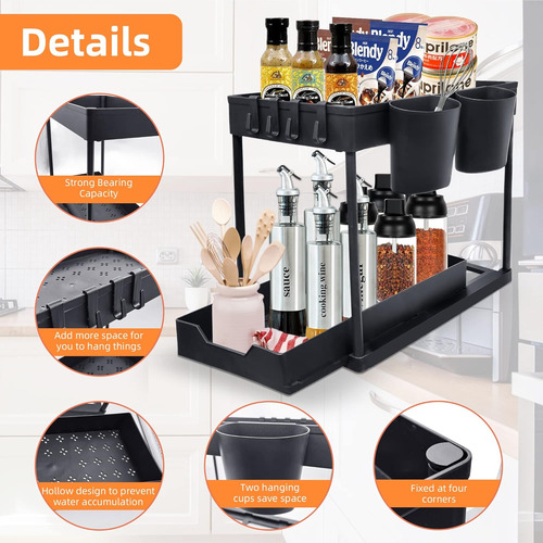 2 Pzs 2 Niveles Organizador Multifuncional Baño Cocina