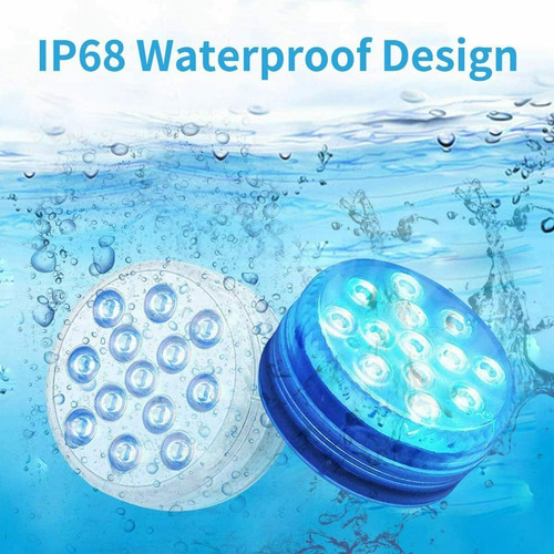 . Ip68 Impermeable Piscina Lámpara Led Funciona Con Batería