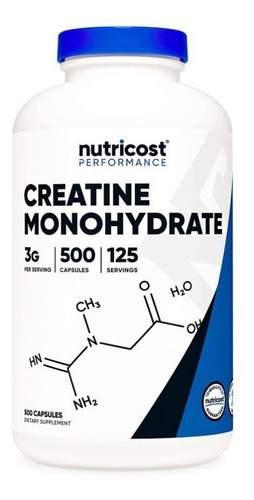 Creatina Monohidratada Pura 750 Mg 500 Caps Hplc Deportiva!