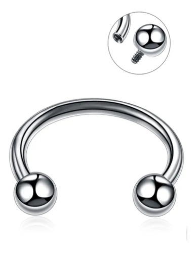 Aro Piercing Titanio Septum Rosca Interna 10mm 1 Unidad