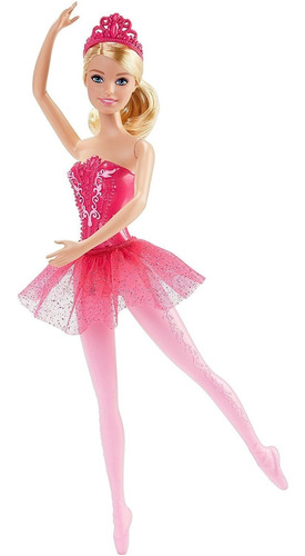 Boneca Barbie Bailarina Loira Com Vestido Rosa Mattel Dhm41