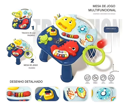 Mesinha Atividades BebĂȘ Educativa 2 Em 1 Azul Maxi Baby