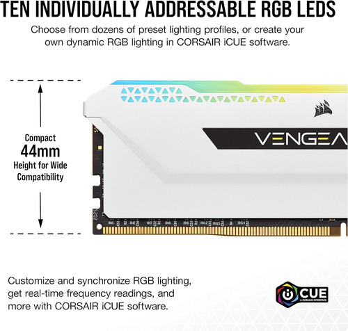 Corsair Vengeance Rgb Ram, Ddr4 3600mhz, 2 X 16 Gb