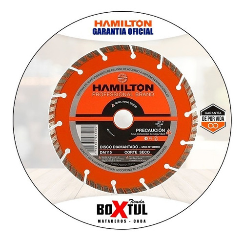 Disco Diamantado Multiturbo 180mm 7 PuLG Hamilton Dm180 Color Naranja