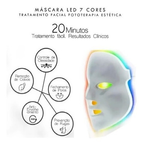 Imagem 5 de 7 de Máscara Fototerapia Led 7 Cores Tratamento Facial