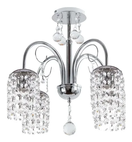 comprar Araña Plafon Cairel Colgante Cromado Lyon 4 Luces Apto Led