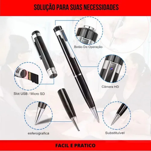 Lápiz Espía Hd, Grabador De Vídeo, Fotos Y Audio Con Bolígra