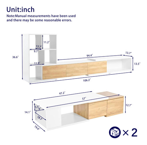 Merax Soporte Extensible Para Tv Y Mesa Auxiliar Juego De 2