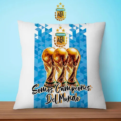Almohadon 35 Cm Argentina Campeon Mundial 2022 Messi Copa