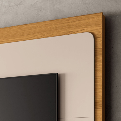 Estante Painel De Tv 70 Pol 180cm Luma H01 Cinamomo/off Whit Cor Marrom amarelado