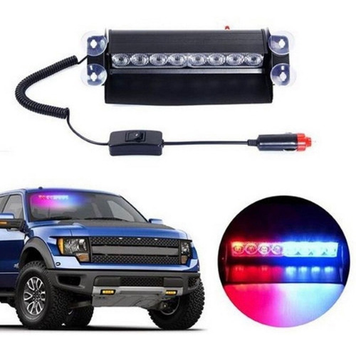 Baliza Parabrisa Led Estroboscopica Azul Rojo Bomberos 12v