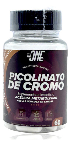 Picolinato De Cromo 60 Cápsulas 200 Mcg The One