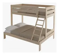 Comprar Cama Litera Con Cama Matrimonial En Madera De Pino.cod.866