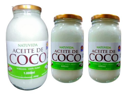Aceite Coco 1 L Y 2 De 500 Ml