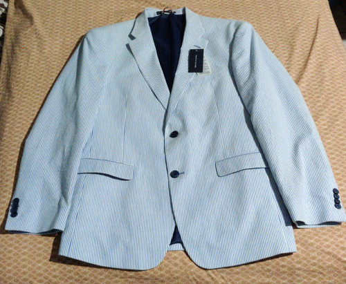 Saco Blazer Tommy Hilfiger Rayas - Talla 40 R Azul Acero 40r (Usado)