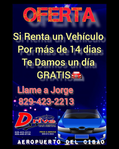 Imagen 1 de 10 de Si Renta Un Vehículo Por 14 Días Te Damos Un Día Gratis