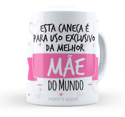 Caneca De Ceramica Melhor Mãe Do Mundo 325 Ml