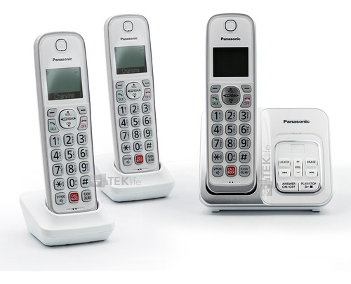 Telefono Panasonic Triple Inalambrico Contestadora Digital Color Blanco